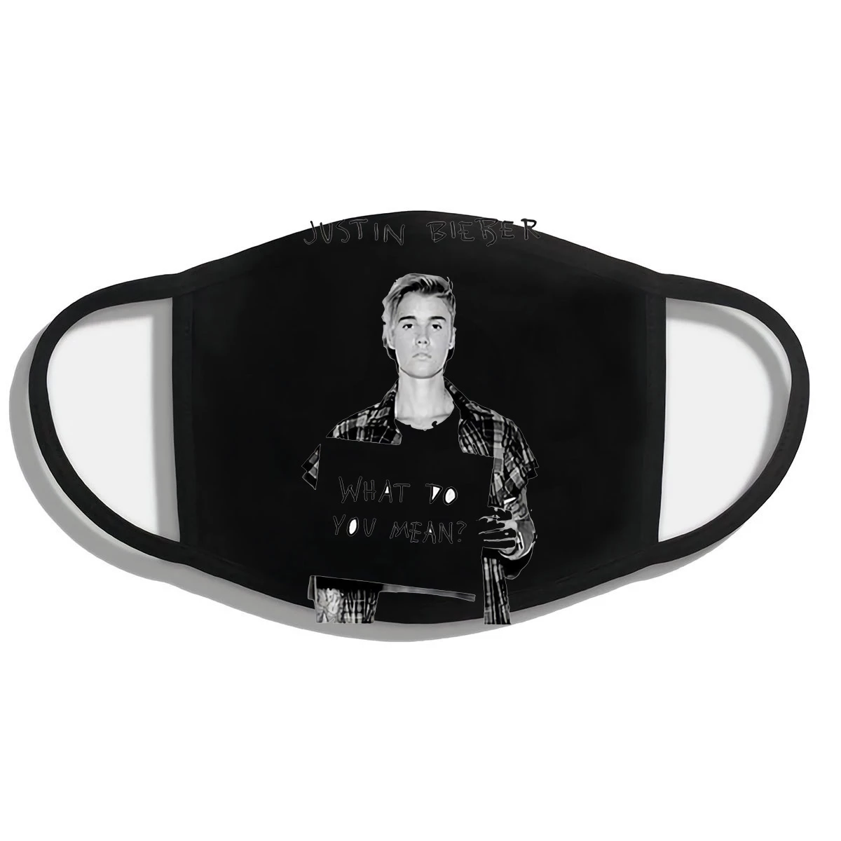 Cubrebocas con imagen de Justin Bieber